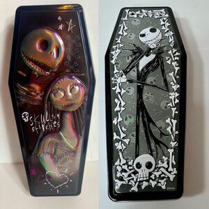 Disney Parks two metal Tin Coffin Nightmare Before Christmas tins